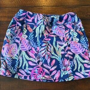Lilly Pulitzer Pink and Blue Tropical Mini Skirt Luxletic